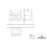 Villeroy & Boch Wall Mounted Vanity Unit Villeroy & Boch Avento Wall Hung Vanity Unit 580mm Two Drawers with Basin