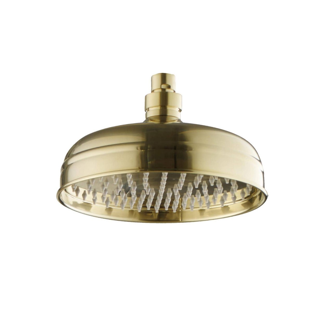 JTP Fixed Shower Head Brushed Brass JTP Grosvenor 200mm Traditional Round Shower Head
