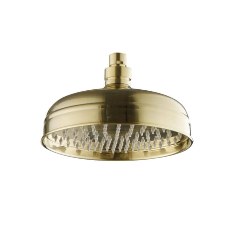 JTP Fixed Shower Head Brushed Brass JTP Grosvenor 200mm Traditional Round Shower Head