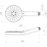 Saneux Concealed Shower Set Saneux COS 2 Outlet, 2 Handle Concealed Shower Valve Kit with 3 Function Handset, Shower Head and Slider Rail