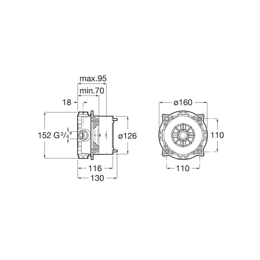 Roca Concealed Shower Valve Roca Rocabox Concealed Shower Valve Installation Unit