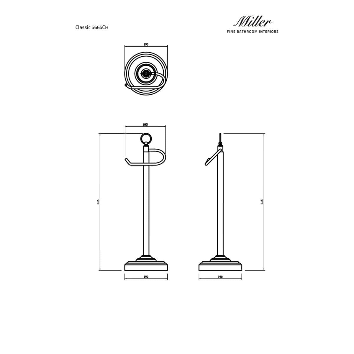 Miller Toilet Roll Holder Miller Signature Traditional Freestanding Toilet Roll Holder in Chrome