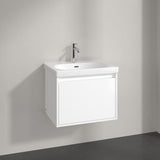 Villeroy & Boch Wall Mounted Vanity Unit Brilliant White Villeroy & Boch Skyla Wall Mounted 600mm One Drawer Vanity Unit with Basin