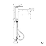 Hansgrohe Kitchen Tap Hansgrohe Zesis M33 Single Lever Kitchen Mixer Tap 160 with Pull-Out Spray