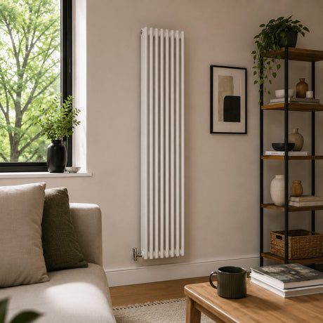 Aquarius Bathrooms Column Radiator 1800mm x 515mm Aquarius Foundry Vertical 3 Column Radiator in White