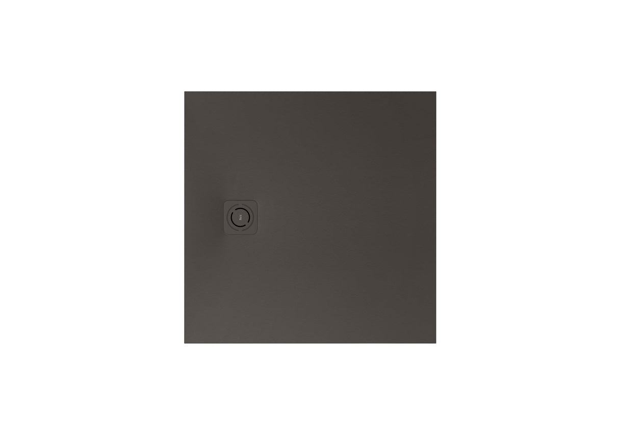 ROCA Square Shower Tray Onyx / 800 x 800mm ROCA Terran-N Superslim Stonex® Square Shower Tray with Twist Colour Match Waste Cover