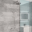 Eastbrook Exposed Shower Set Eastbrook Modern Round Thermostatic Shower Valve Set with Adjustable Riser, Showerhead and Handset in Chrome