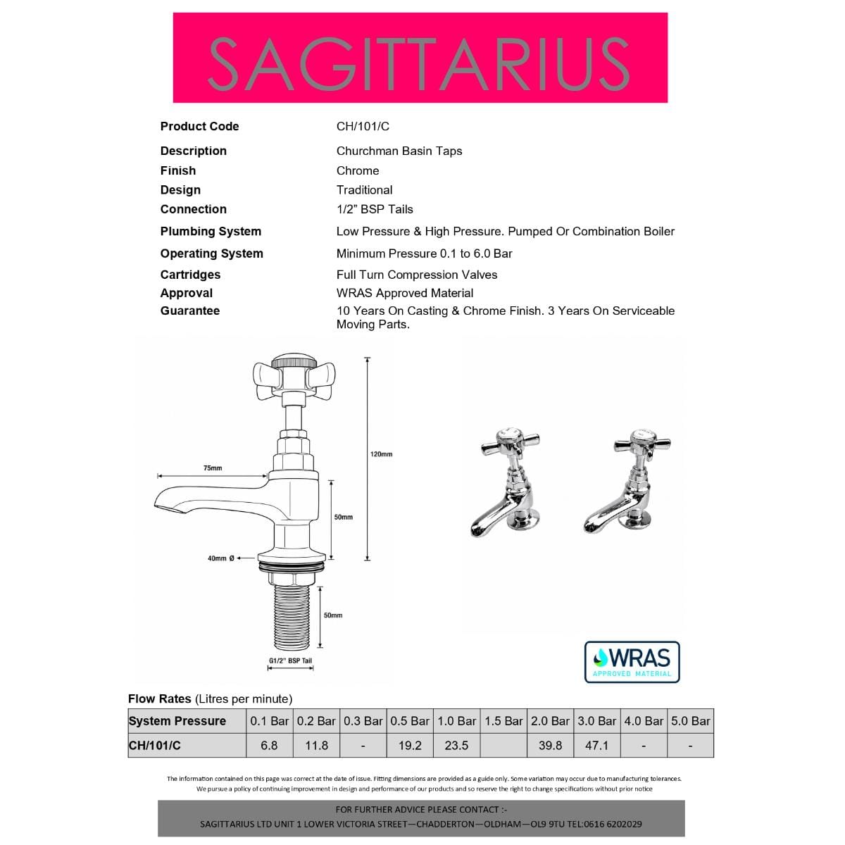 Sagittarius Pillar Basin Tap Sagittarius Churchman Basin Taps