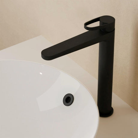 Crosswater Tall Basin Tap Matt Black Crosswater Lazo Tall Basin Monobloc Mixer Tap