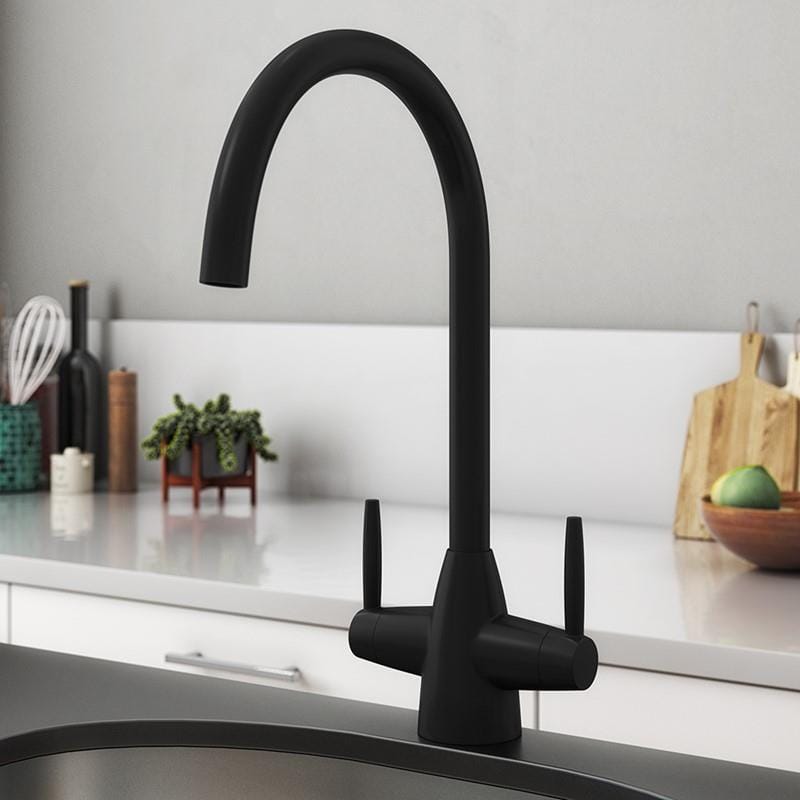 Aquarius Kitchen Tap Black Aquarius TrueCook - Series 15 - Two Handle - Kitchen Mixer Tap