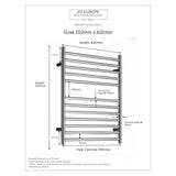 JIS Ladder Rail JIS Sussex Ouse Vertical Stainless Steel Heated Towel Rail