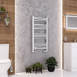 Eastbrook Ladder Rail Eastbrook Wendover Straight Vertical Heated Towel Rail - 1000 x 500mm in Gloss White
