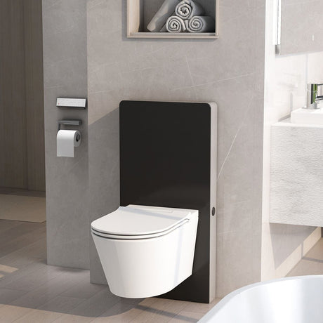 Imex Wall Hung WC Frame Imex Senso Smart Touch Free Wave Flush Wall Hung Cistern Frame with Black Glass Finish