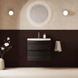 Crosswater Wall Mounted Vanity Unit 600mmm / Grey Ash / Cast Mineral Marble Basin - 1 Tap Hole Crosswater Svelte Wall Hung Vanity Unit with Basin
