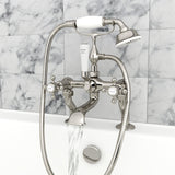 JTP Bath Shower Mixer Nickel JTP Grosvenor Cross Deck Mounted Bath Shower Mixer with Kit