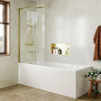 Crosswater Bath Screen Brushed Brass Crosswater Clear 6 Fixed Bath Screen