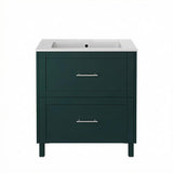 Heritage Floor Standing Vanity Unit Classic Green Heritage Lynton 800mm Floor Standing 2 Drawer Vanity Unit and Basin Bundle