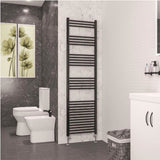 Eastbrook Ladder Rail 1800 x 500mm / Dual Fuel Eastbrook Wendover Straight Heated Towel Rail in Black Gold