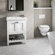 Burlington Floor Standing Vanity Unit Matt White / 0 Hole Burlington Riviera Floor Standing 580mm Vanity Unit with Square Basin