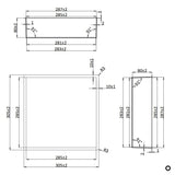 Crosswater Shower Niche Crosswater Square Shower Niche with LED - 305 x 305 x 80mm for Stud Walls