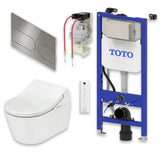 TOTO Smart Toilet Stainless Steel TOTO RX Wall Hung Rimless Washlet® Smart Toilet Complete Auto Flush Pack