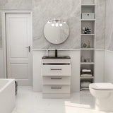 Imex Floor Standing Vanity Unit Matt White / Black Imex Croma Floor Standing Three Drawer 600mm Vanity Unit with 1 Tap Hole Basin