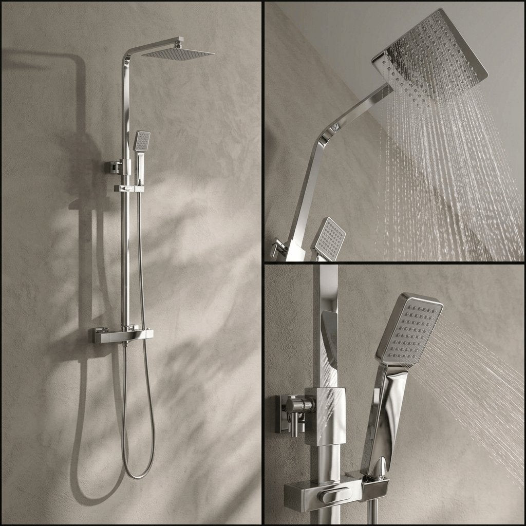 Aquarius Bathrooms Exposed Shower Set Aquarius Zacha Square Exposed Shower Valve Set with Shower Head and Handset