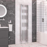 Eastbrook Wendover Curved Vertical Heated Towel Rail in Chrome