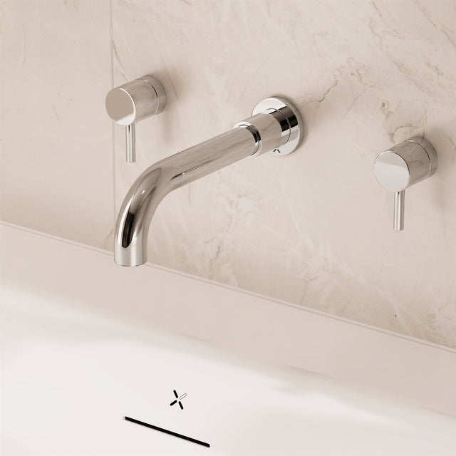 Crosswater Wall Mounted Bath Tap Crosswater Fusion 3 Hole Wall Mounted Bath Filler Tap in Chrome