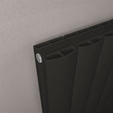 Eastbrook Panel Radiator Eastbrook Guardia Straight Vertical Aluminium Radiator in Matt Black