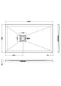 UK Bathroom Store Rectangle Shower Tray 1200x700mm Aquarius Urbano Slimline 33mm Slate Effect Rectangular Stone Resin Shower Tray in Grey Slate