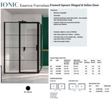 Merlyn Hinged Shower Door Merlyn Ionic Essence Frameless Framed Square Hinge Shower Door and Inline Panel - in Matt Black