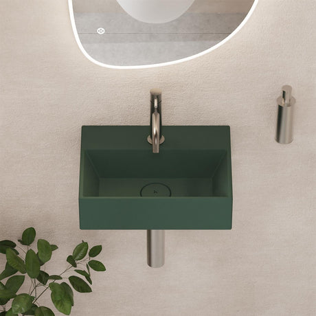Crosswater Cloakroom Basin Green Matt / 400 x 300mm Crosswater Beck Cloakroom Basin with Waste