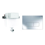 Crosswater Concealed Cistern MPRO Plate in Chrome Crosswater Dual Flush Concealed Cistern Set with Flush Plate - 414 x 143 x 387mm