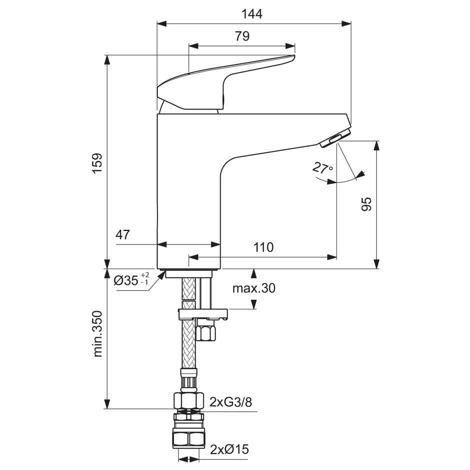 Ideal Standard Tall Basin Tap Ideal Standard Ceraflex Grande Single Lever Basin Mixer Tap in Chrome