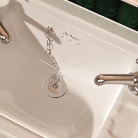 Burlington Basin Waste Brushed Nickel Burlington Basin Plug and Chain (Slotted Waste)