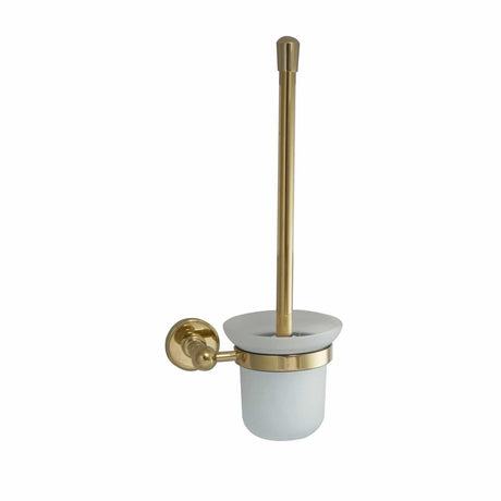 JTP Toilet Brush Polished Gold JTP Grosvenor Wall Mounted Toilet Brush and Holder