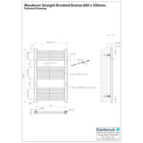 Eastbrook Ladder Rail Eastbrook Wendover Straight Heated Towel Rail in Brushed Gunmetal