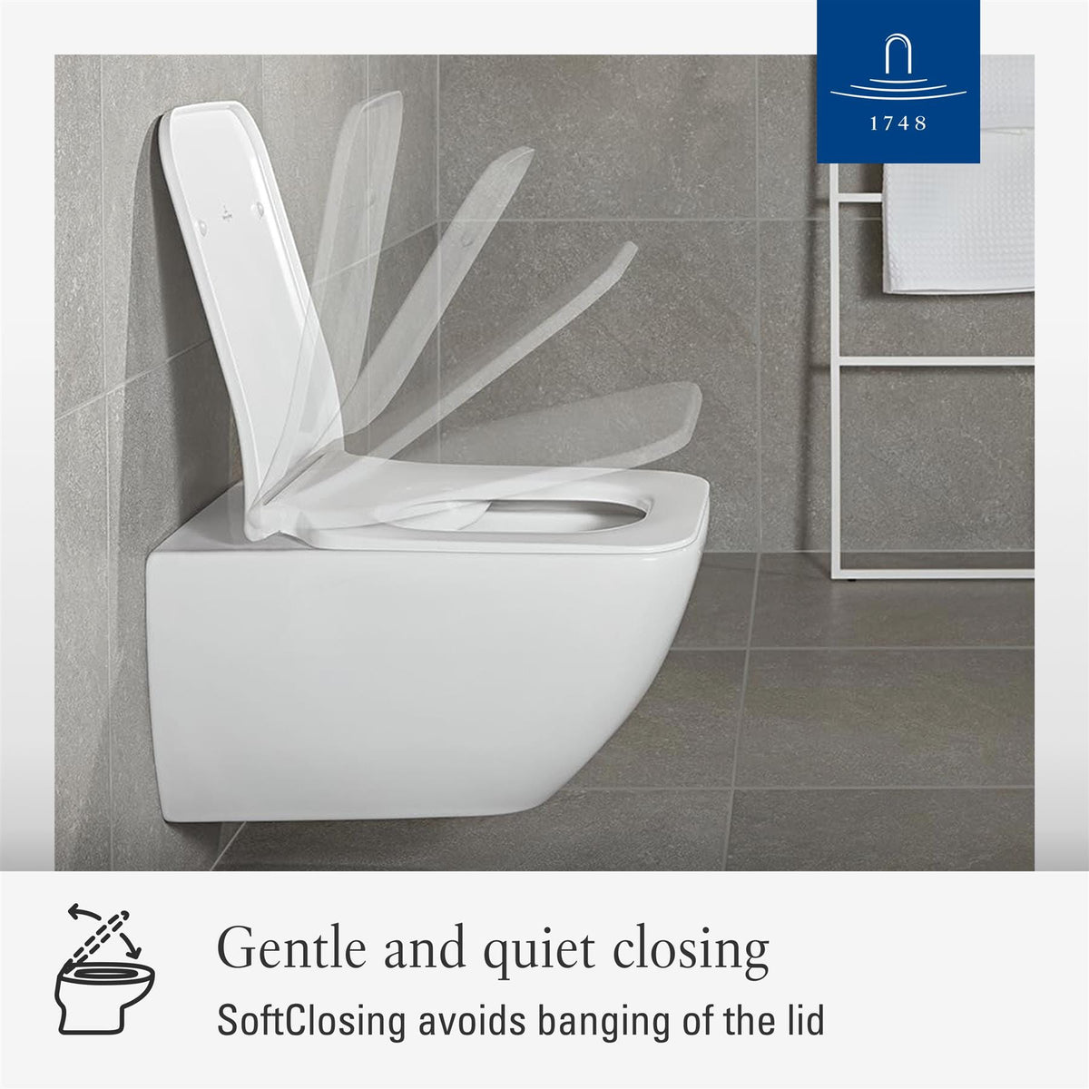 Villeroy & Boch Toilet Seat Villeroy & Boch Venticello Soft Close, Quick Release Slimline Sandwich Toilet Seat in White Alpin