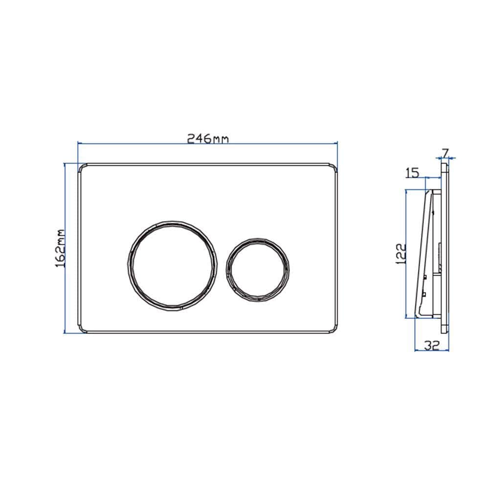 Imex Flush Plate Imex Round Button Stainless Steel Flush Plate (for IMFF01 & IMCC0 Cisterns)