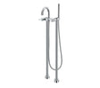 Flova Freestanding Bath Filler Diamond Chrome Flova Levo Floor Standing Bath and Shower Mixer Tap  with Shower Set