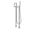 Flova Freestanding Bath Filler Diamond Chrome Flova Levo Floor Standing Bath and Shower Mixer Tap  with Shower Set