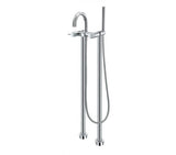 Flova Freestanding Bath Filler Diamond Chrome Flova Levo Floor Standing Bath and Shower Mixer Tap  with Shower Set
