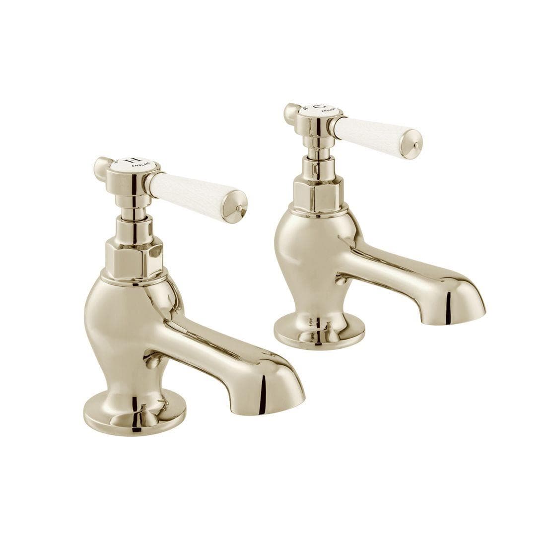 Vado Pillar Bath Tap Bright Nickel Booth & Co. Axbridge Lever Bath Pillar Taps (Pair)