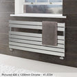 Eastbrook Designer Towel Rail 600 x 400 / Central Heating Eastbrook Staverton Tube on Tube Straight Vertical Heated Towel Rail in Chrome