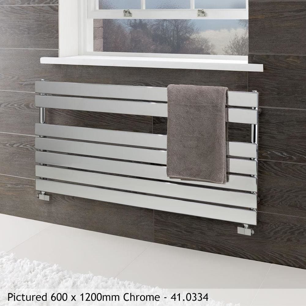 Eastbrook Designer Towel Rail 600 x 400 / Central Heating Eastbrook Staverton Tube on Tube Straight Vertical Heated Towel Rail in Chrome