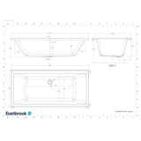 Eastbrook Double Ended Bath Eastbrook Portland Double Ended Bath 1900 x 900mm in Beauforte Reinforced White Acrylic