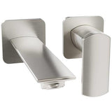 Clearwater Wall Mounted Basin Tap Brushed Metallic Clearwater Varda Wall Mounted 2 Hole Basin Mixer Tap