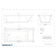 Eastbrook Single Ended Bath 1800 x 800mm / 5mm Eastbrook Portland Single Ended Bath with Twin Grips