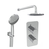 Saneux Shower Set Chrome Saneux Eden 2 Outlet, 2 Handle Concealed Shower Valve Kit with 3 Function Handset and 200mm Shower Head